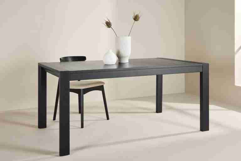 Nohr Uitschuifbare Eettafel 'Cederick' Eikenhout, 170/210/250 x 95cm, kleur Zwart