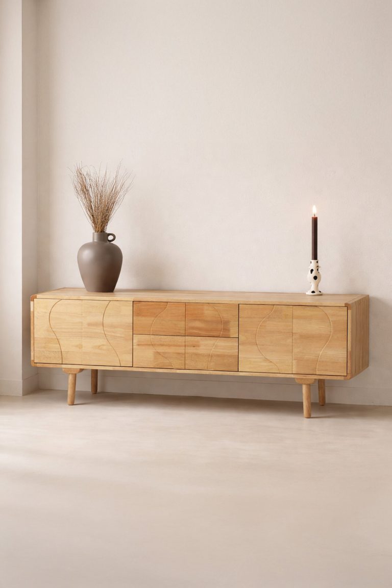 Nohr TV-meubel Ambre Rubberhout, 180cm - Naturel