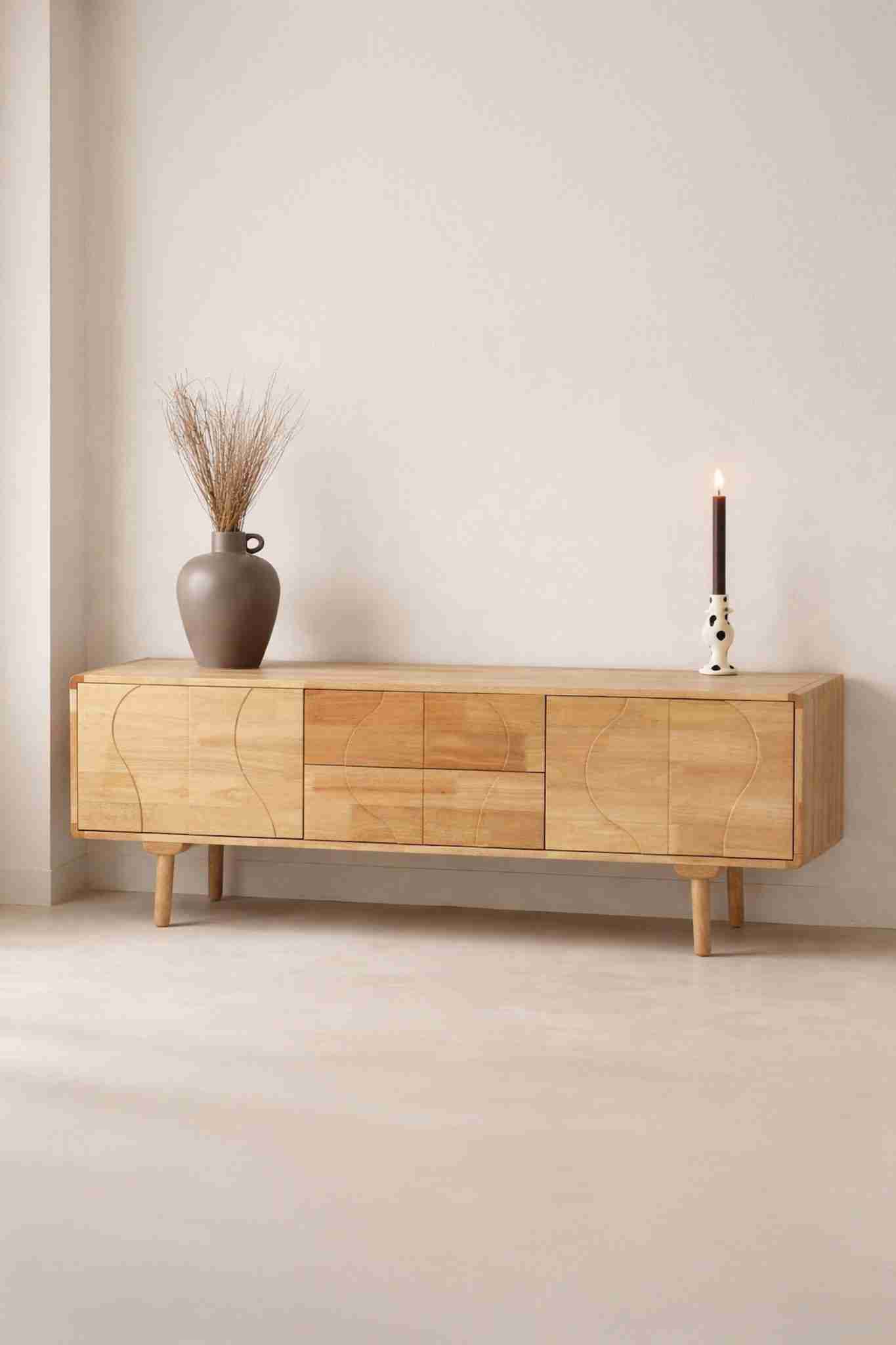 Nohr TV-meubel Ambre Rubberhout, 180cm - Naturel