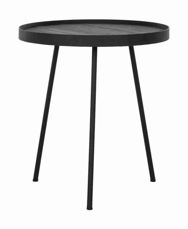 DTP Home Bijzettafel 'Saturnus' Teakhout, 40cm, kleur Zwart