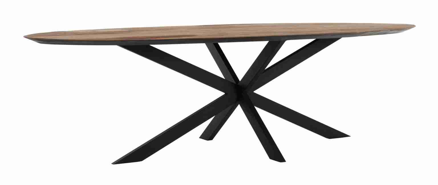 DTP Home Ovale Eettafel 'Shape' Teakhout, 280 x 120cm, kleur Naturel