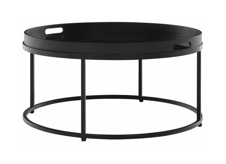 MUST Living Salontafel 'Golden Fiber' 75cm, kleur Zwart