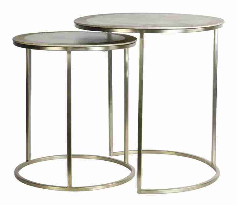 Light & Living Bijzettafel 'Talca' Set van 2 stuks, 40/50cm, kleur Lichtgoud