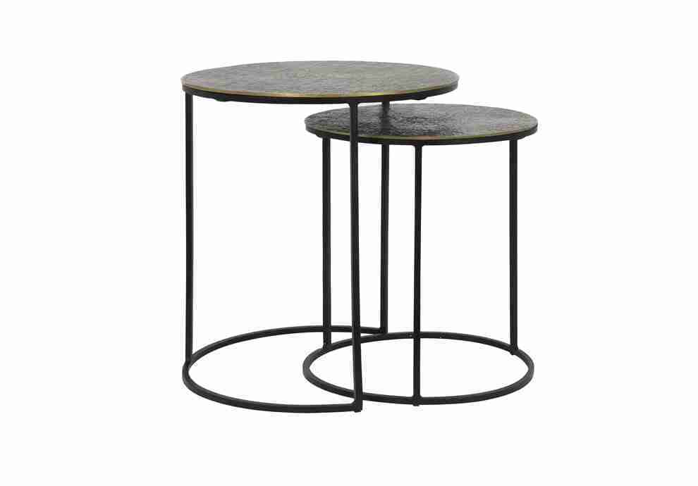 Light & Living Bijzettafel 'Rengo' Set van 2 stuks, kleur Antiek Brons