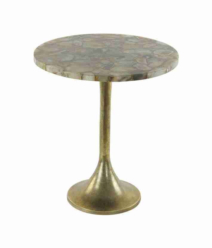 Light & Living Bijzettafel 'Rickerd' Ø48cm, kleur Geel Agaat