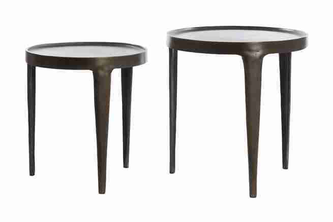 Light & Living Bijzettafel 'Tobias' Set van 2 stuks, kleur Donkerbruin