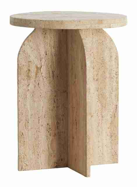 Light & Living Bijzettafel 'Otinia' Travertin, 56cm hoog, kleur Zand