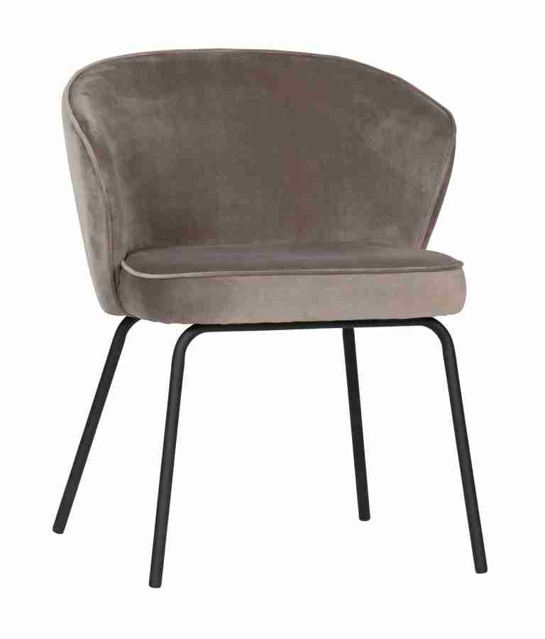 WOOOD Eetkamerstoel 'Admit' Velvet, kleur khaki