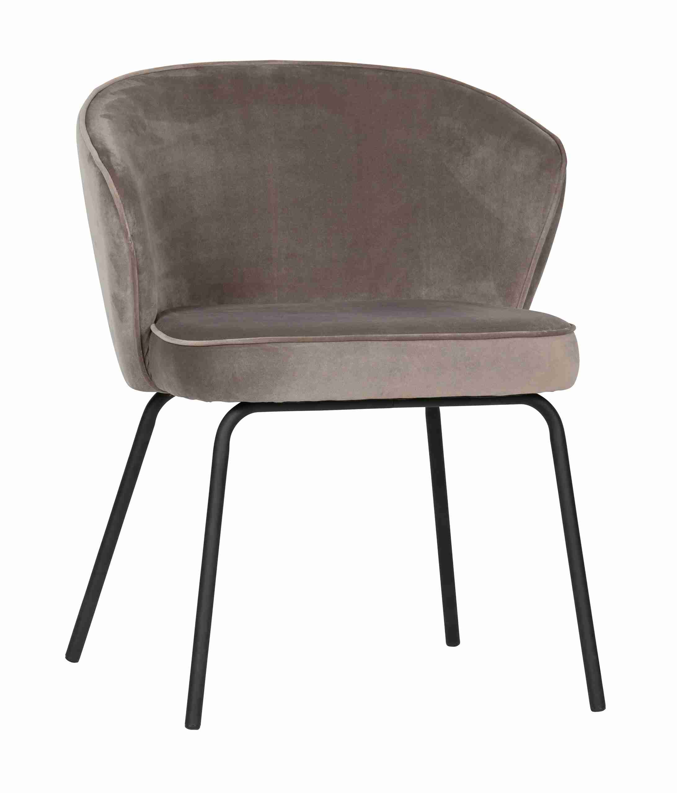 WOOOD Eetkamerstoel 'Admit' Velvet, kleur khaki