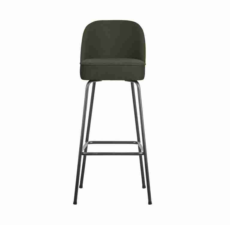 WOOOD Barkruk 'Vogue' Woven, kleur Warm Groen (zithoogte 80cm)