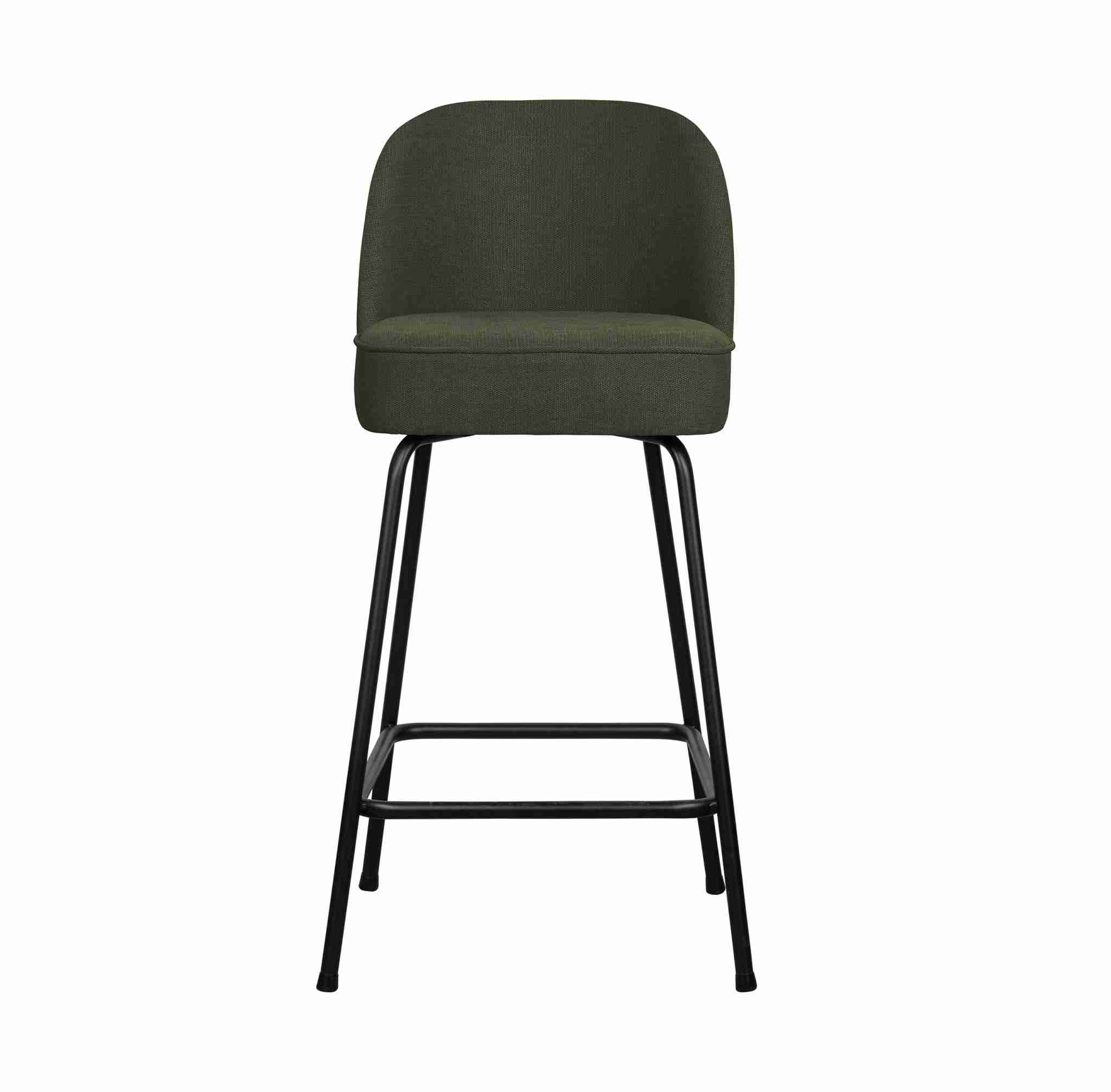 WOOOD Barkruk 'Vogue' Woven, kleur Warm Groen (zithoogte 65cm)