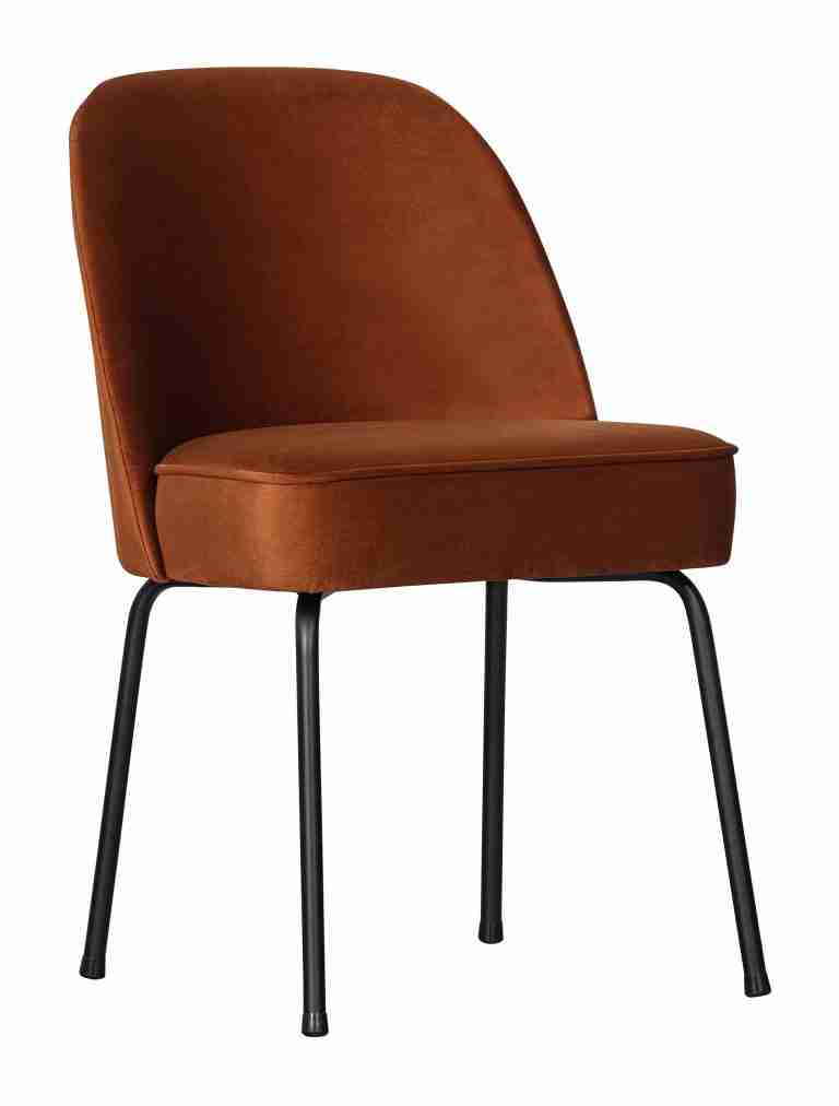 WOOOD Eetkamerstoel 'Vogue' Velvet, kleur Roestbruin