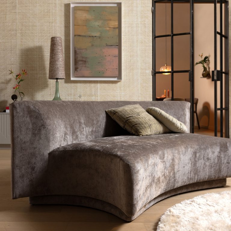 WOOOD 2-zits Bank 'Popular' Modulair, Chenille, kleur Taupe