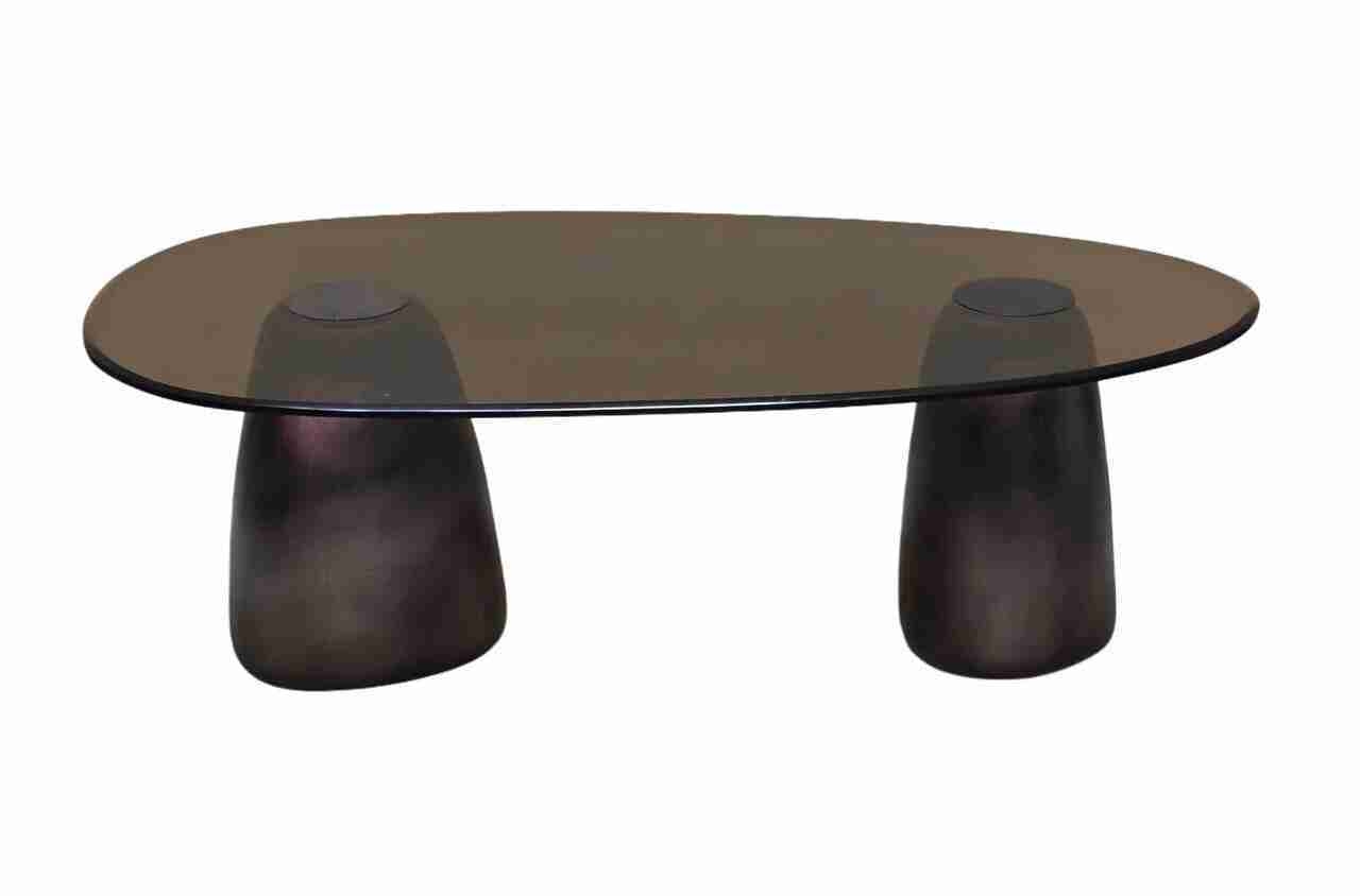 Richmond Ovale Salontafel Hayden Glas, 128 x 69cm - Brons - Organisch