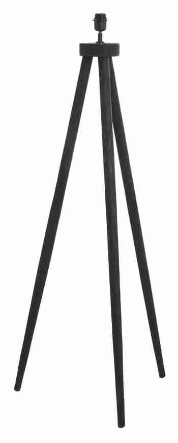 Light & Living Vloerlamp 'Ilias' Mangohout, 122cm, kleur Zwart (excl. kap)