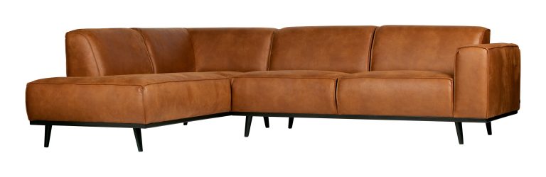 WOOOD Hoekbank 'Statement' Links, kleur Cognac