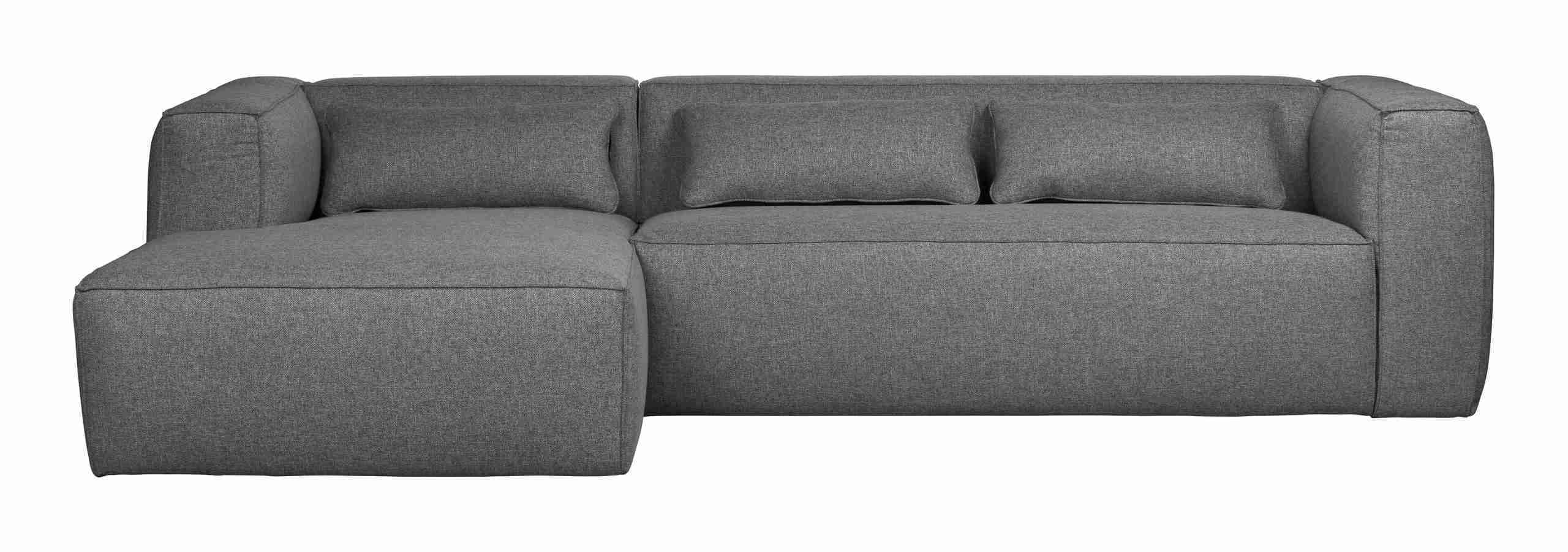 WOOOD Loungebank 'Bean' Links, kleur Middengrijs