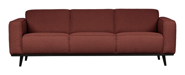 WOOOD Bank 'Statement' 3-zits, Bouclé, kleur Chestnut