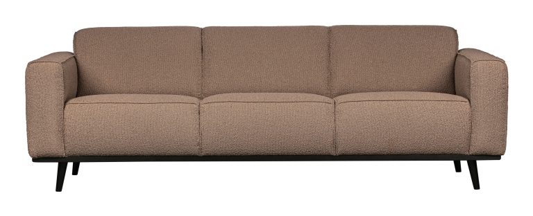 WOOOD Bank 'Statement' 3-zits, Bouclé, kleur Nougat