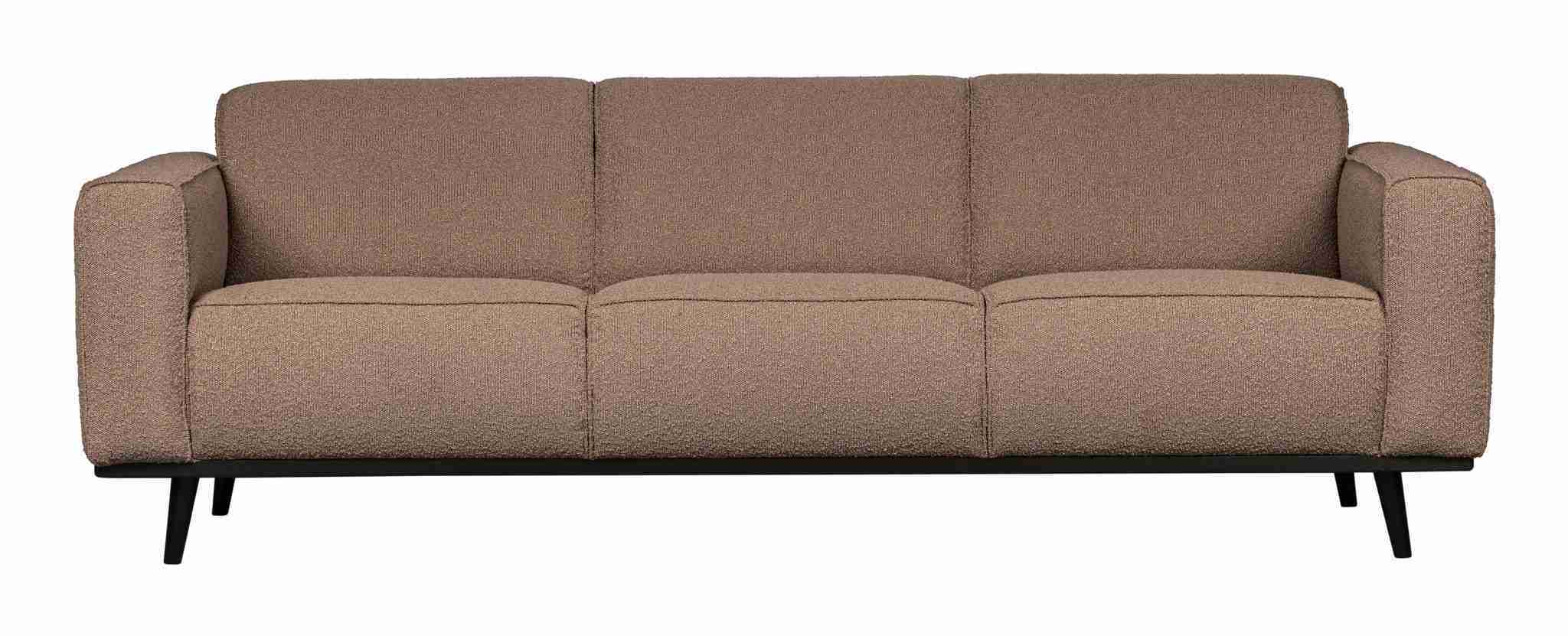 WOOOD Bank 'Statement' 3-zits, Bouclé, kleur Nougat