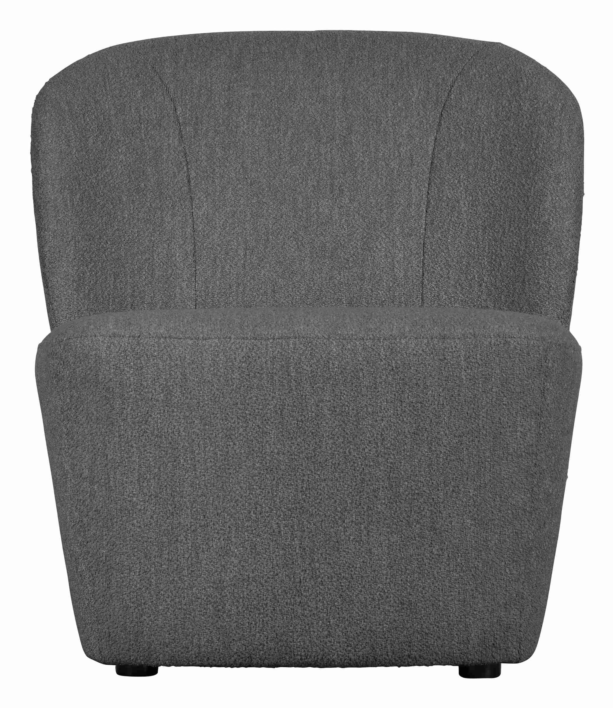 vtwonen Fauteuil 'Lofty' Bouclé, kleur Staalgrijs