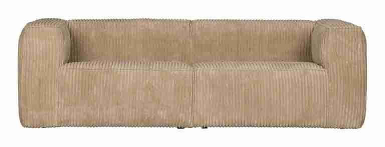 WOOOD Bank 'Bean' 3,5-zits, Rib, kleur Travertin