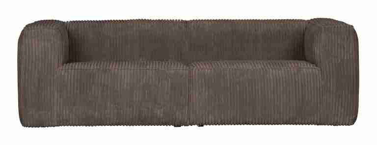 WOOOD Bank 'Bean' 3,5-zits, Rib, kleur Mud