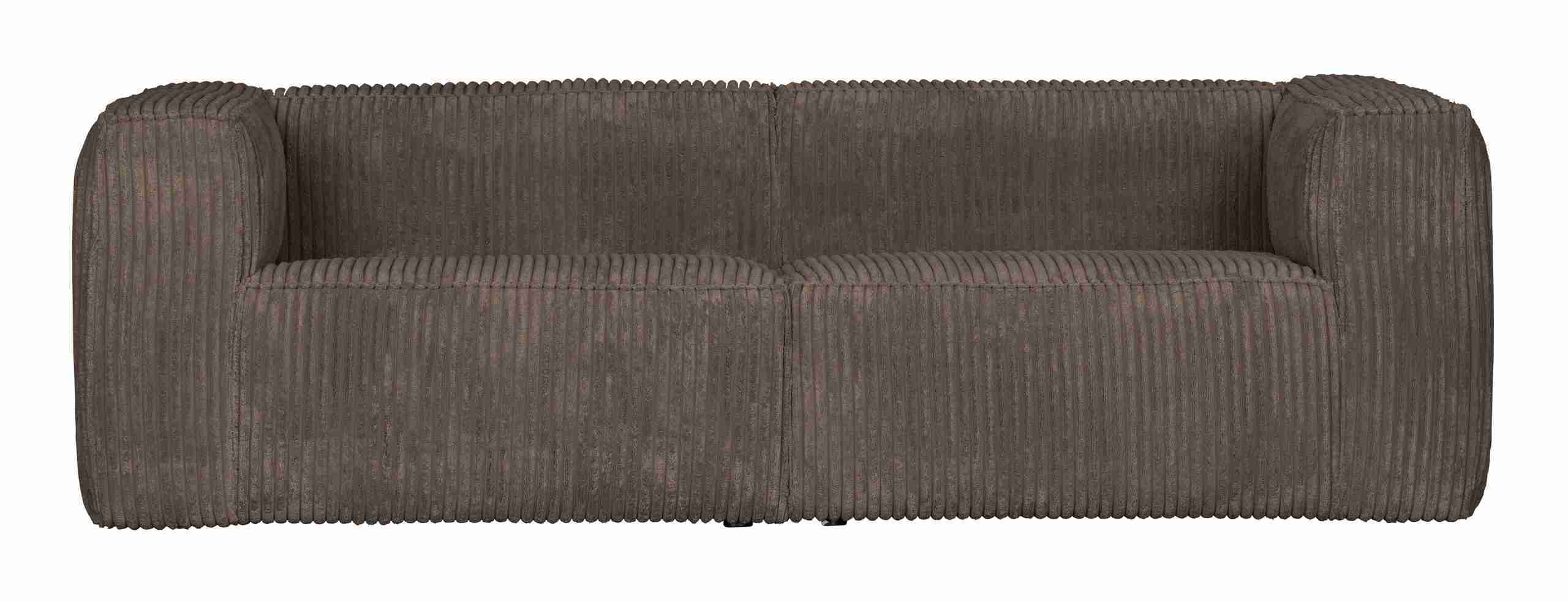 WOOOD Bank 'Bean' 3,5-zits, Rib, kleur Mud