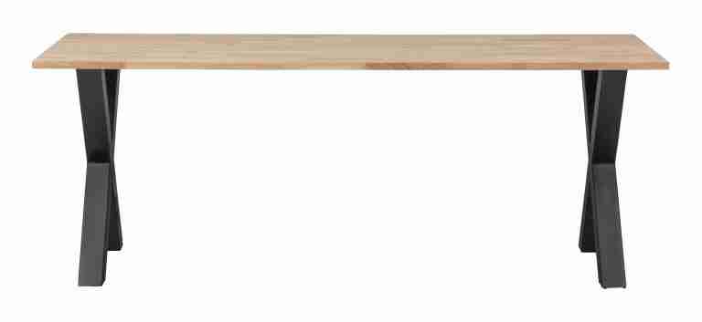 WOOOD Eettafel 'Tablo' Eikenhout, met X-poot, 220 x 90cm