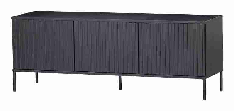 WOOOD TV-meubel 'New Gravure' Grenen, 150cm, kleur Zwart