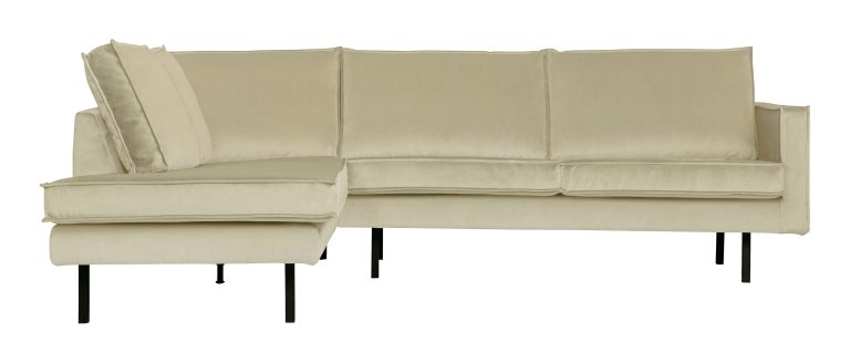 WOOOD Hoekbank 'Rodeo' Links, Velvet, kleur Pistache