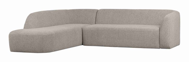 WOOOD Hoekbank 'Sloping' Links, kleur Off White Melange