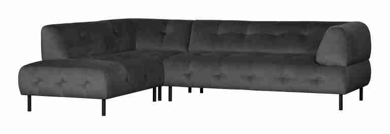 WOOOD Hoekbank 'Lloyd' Links, Velvet, kleur Cast Iron