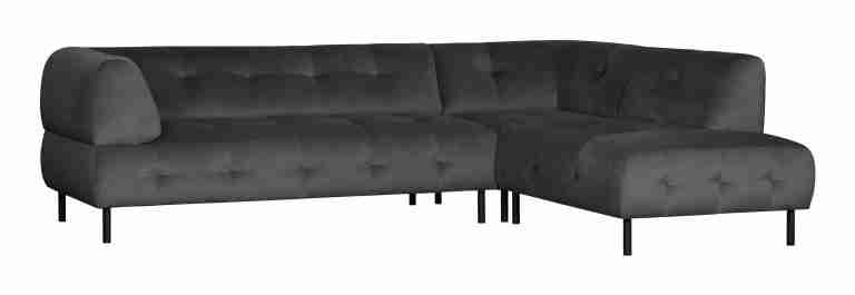 WOOOD Hoekbank 'Lloyd' Rechts, Velvet, kleur Cast Iron