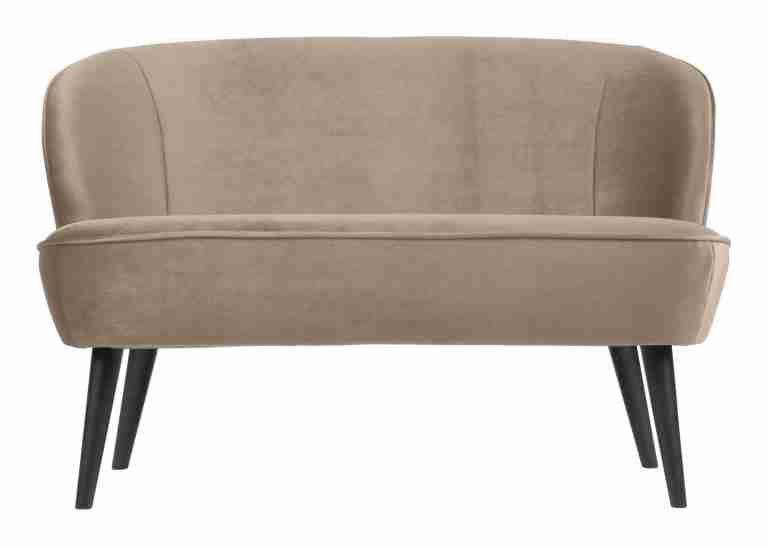 WOOOD Bankje 'Sara' Velvet, kleur Khaki