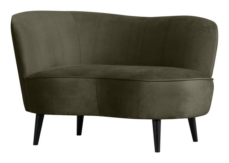 WOOOD Lounge Fauteuil 'Sara' Links, Velvet, kleur Warm Groen