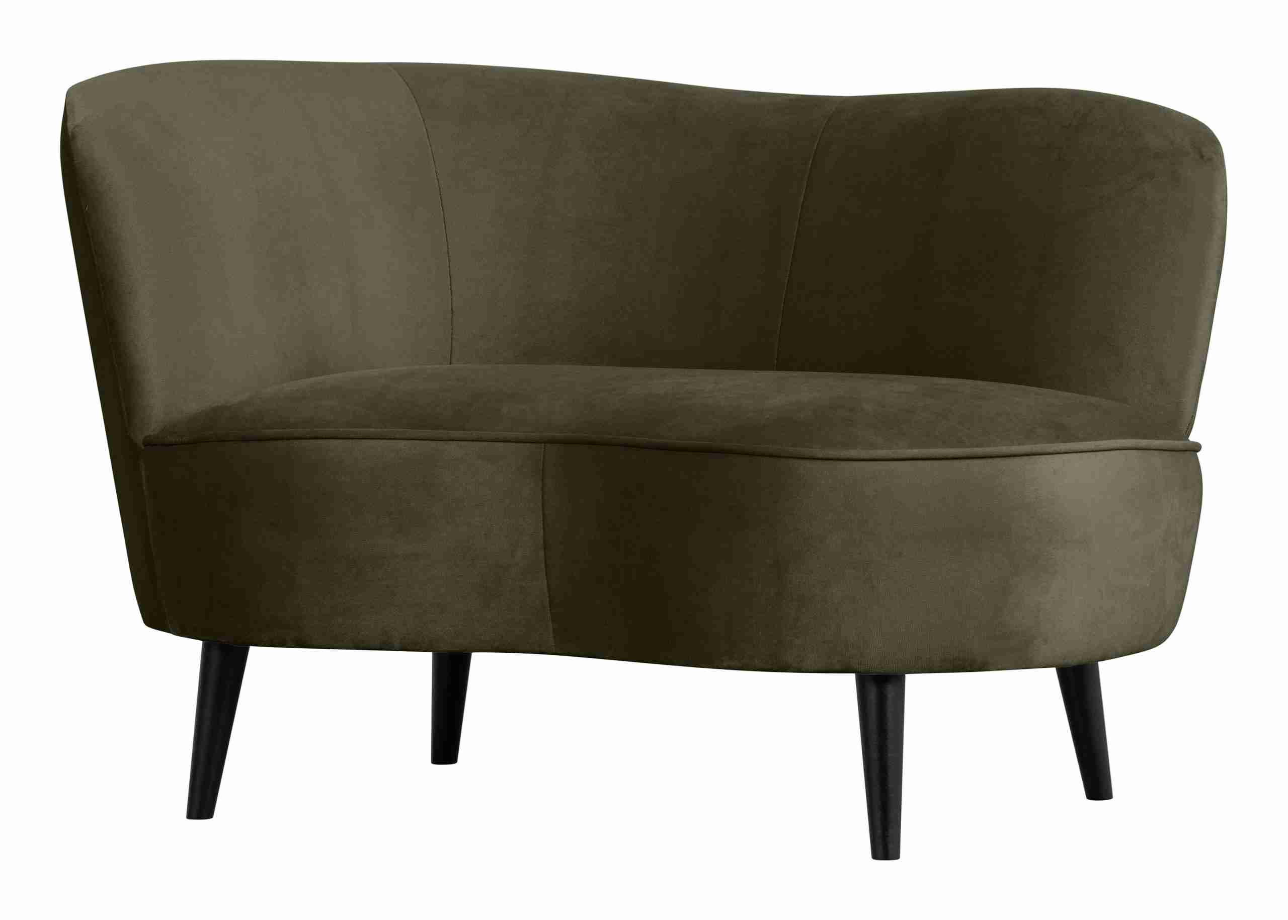 WOOOD Lounge Fauteuil 'Sara' Links, Velvet, kleur Warm Groen