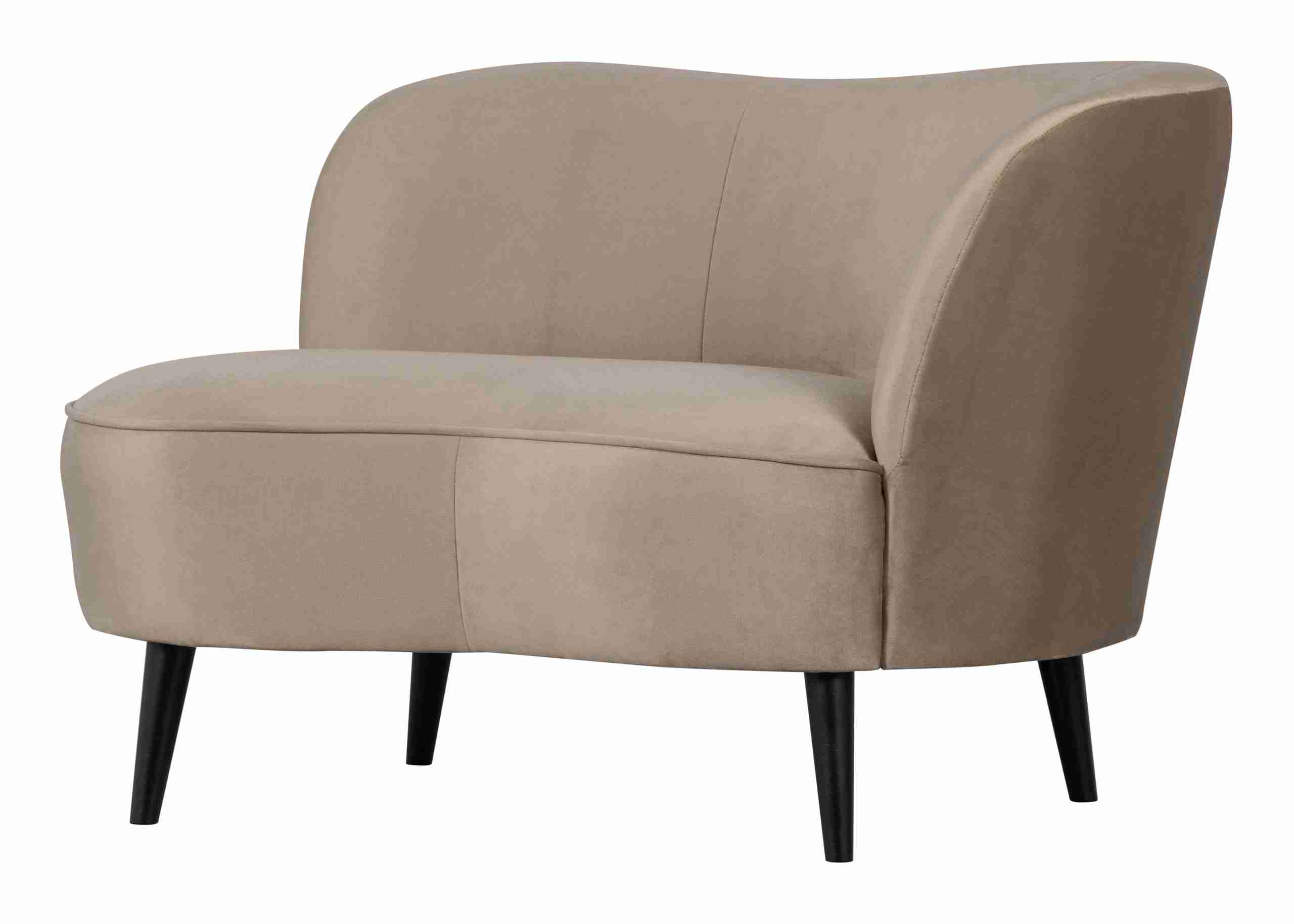WOOOD Lounge Fauteuil 'Sara' Rechts, Velvet, kleur Khaki