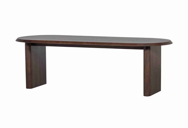 vtwonen Ovale Eettafel 'Ellips' Mangohout, 240 x 90cm, kleur walnoot