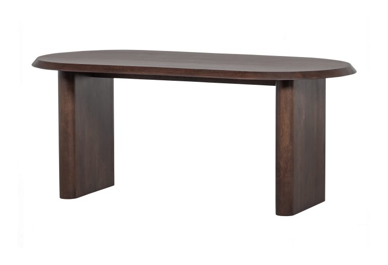 vtwonen Ovale Eettafel 'Ellips' Mangohout, 180 x 90cm, kleur walnoot