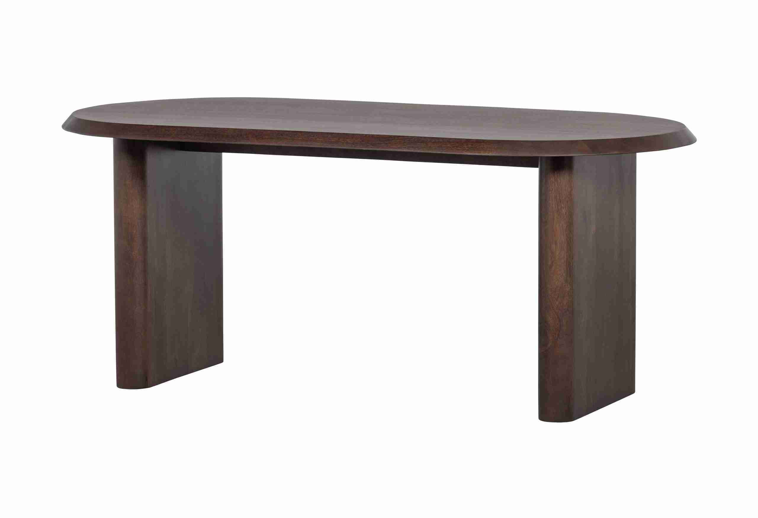 vtwonen Ovale Eettafel 'Ellips' Mangohout, 180 x 90cm, kleur walnoot