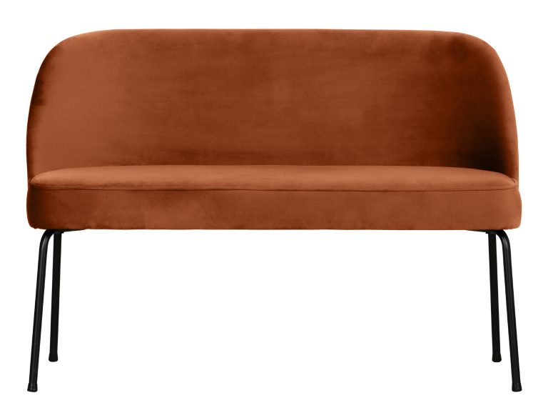 WOOOD Eetkamerbank 'Vogue' Velvet, kleur Roestbruin