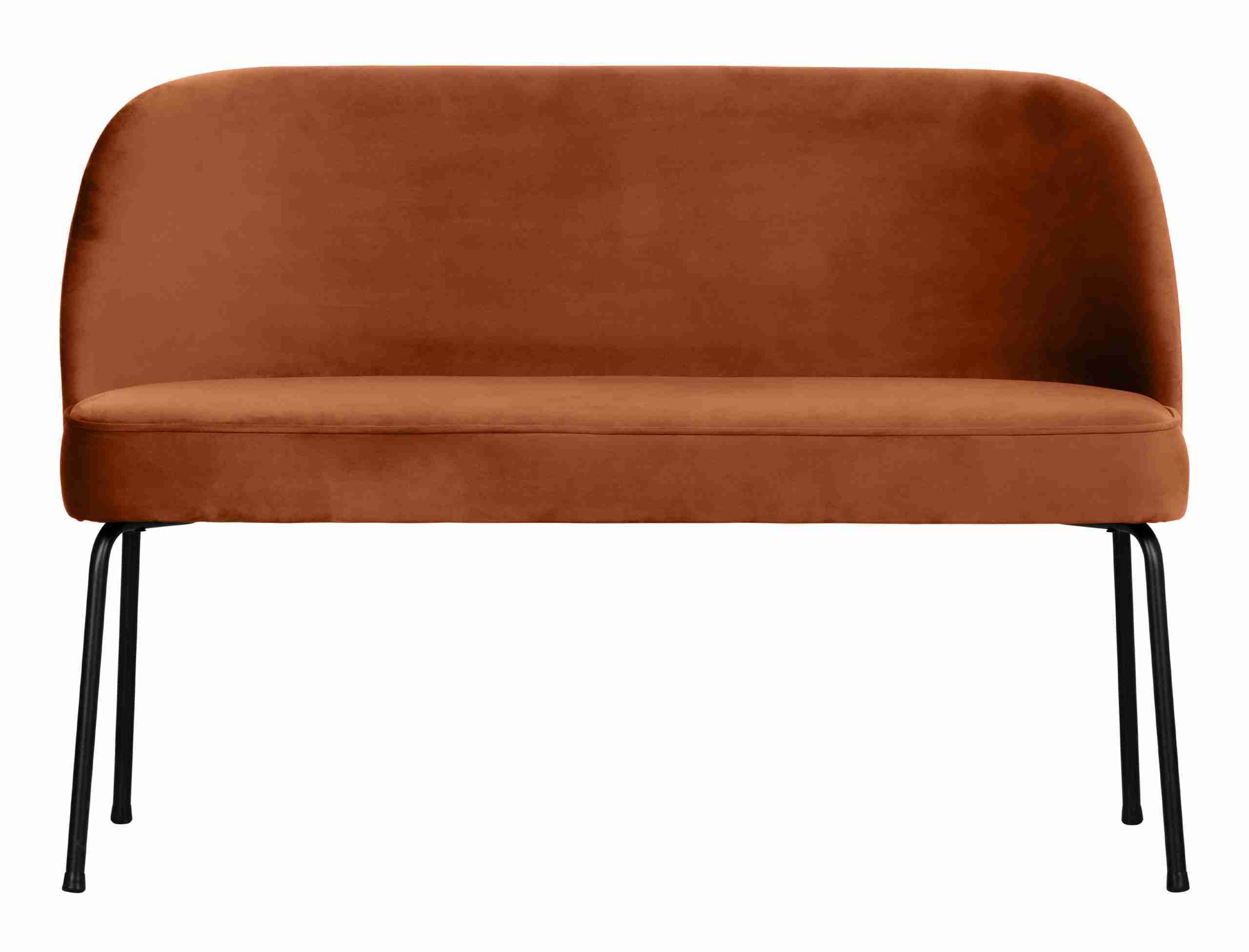 WOOOD Eetkamerbank 'Vogue' Velvet, kleur Roestbruin