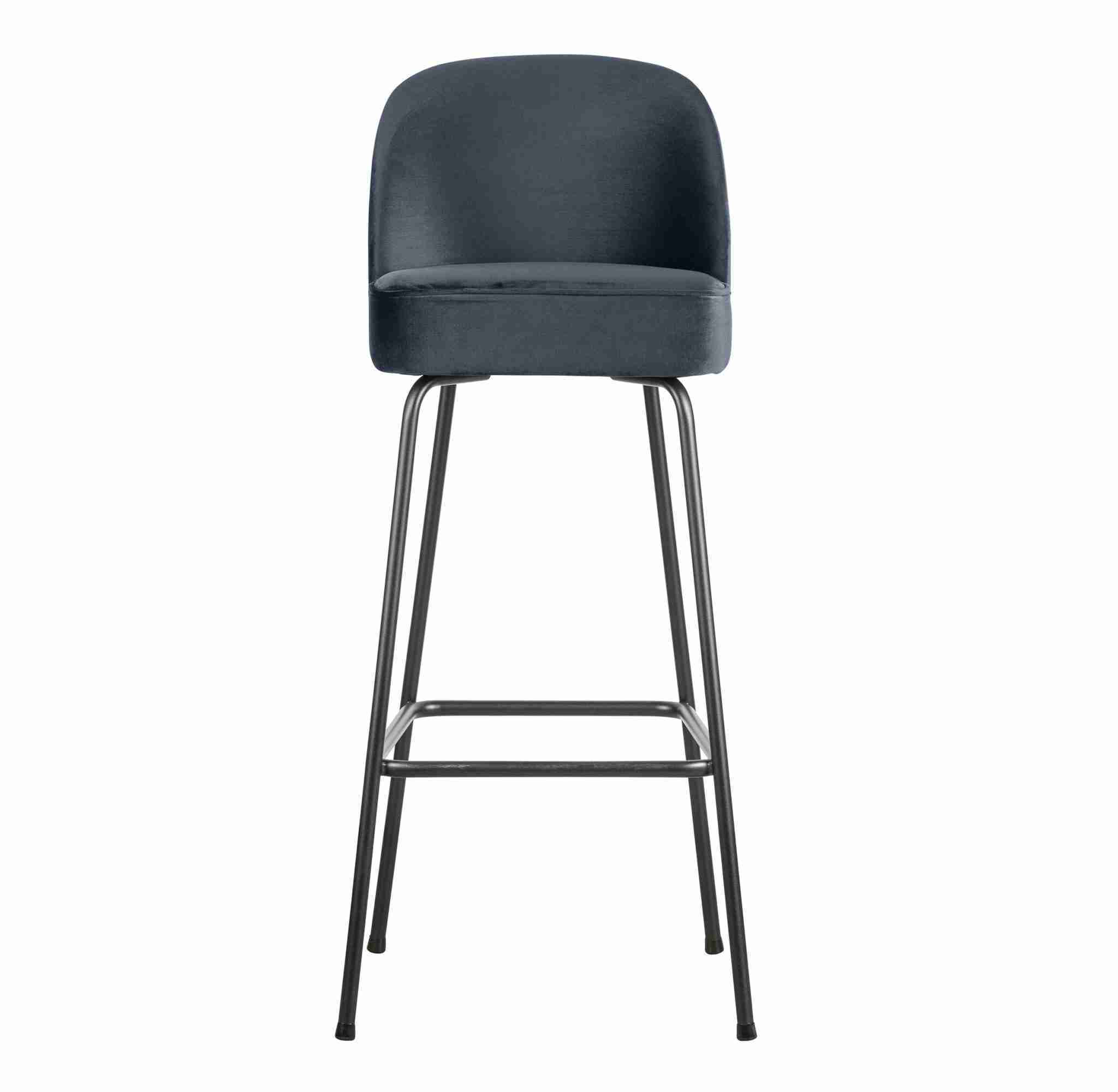 WOOOD Barstoel 'Vogue' Velvet, kleur Teal (zithoogte 79cm)