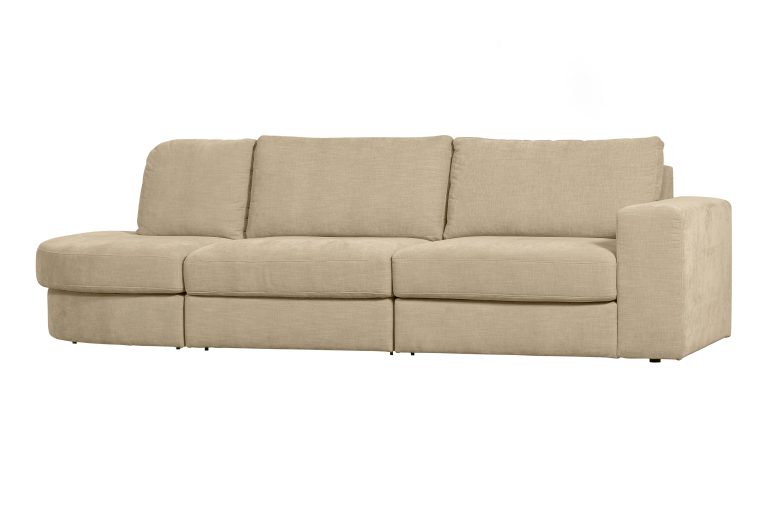 vtwonen 2,5-zits Bank 'Family' Ronding Links, Woven, kleur Zand