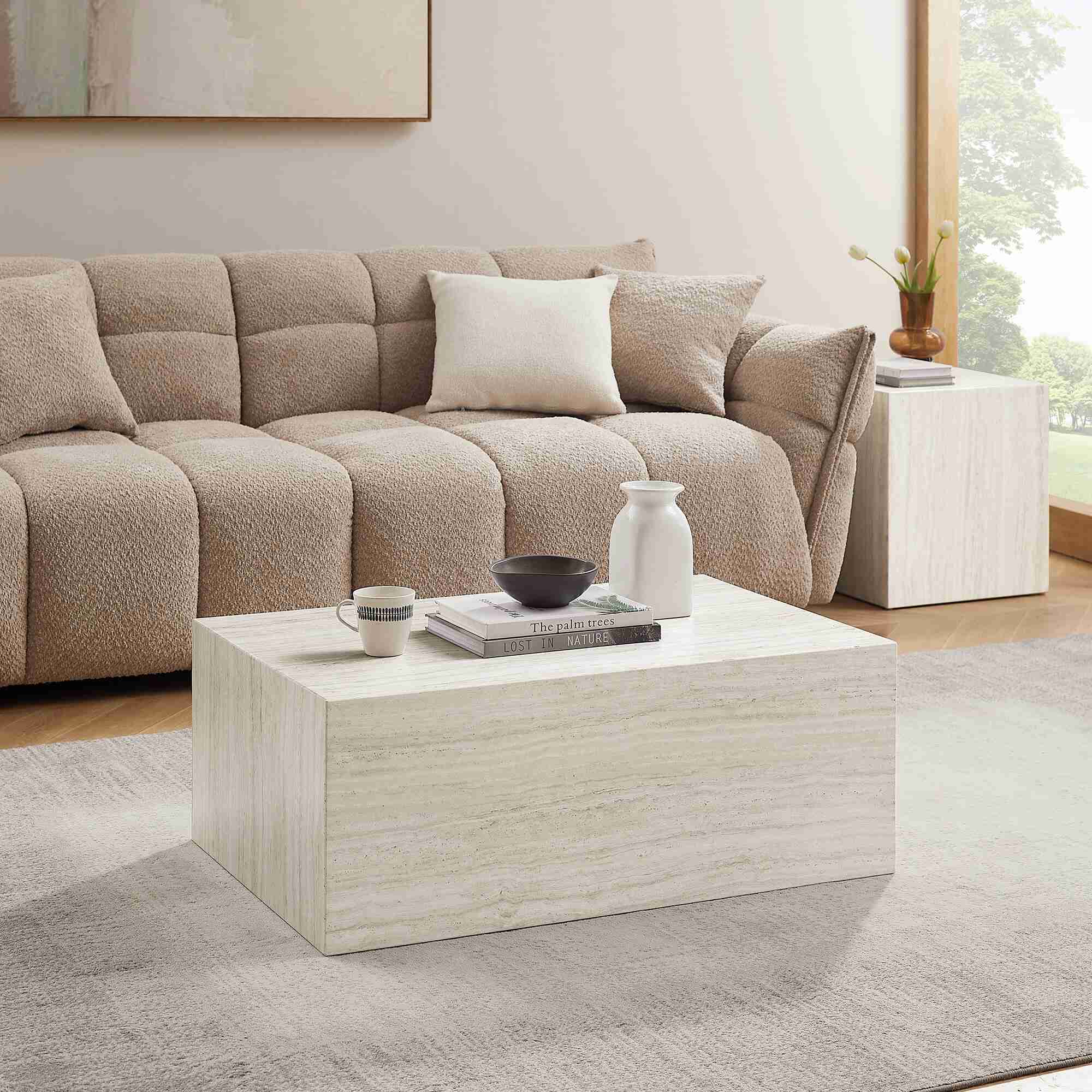 Artistiq Salontafel 'Helder' Travertinlook, 90 x 60cm