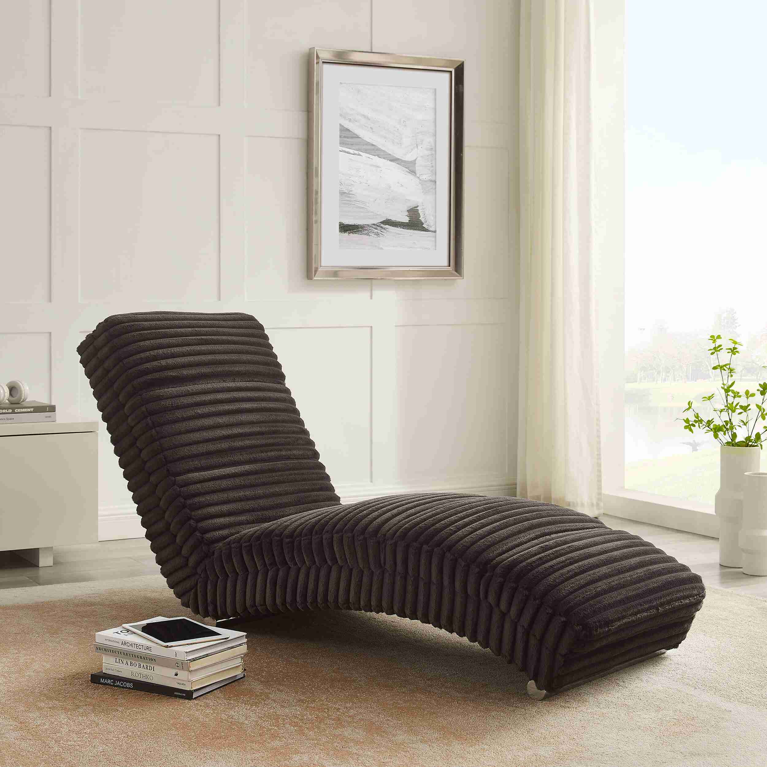 Artistiq Relaxfauteuil 'Amaryllis' Rib, kleur Zwart