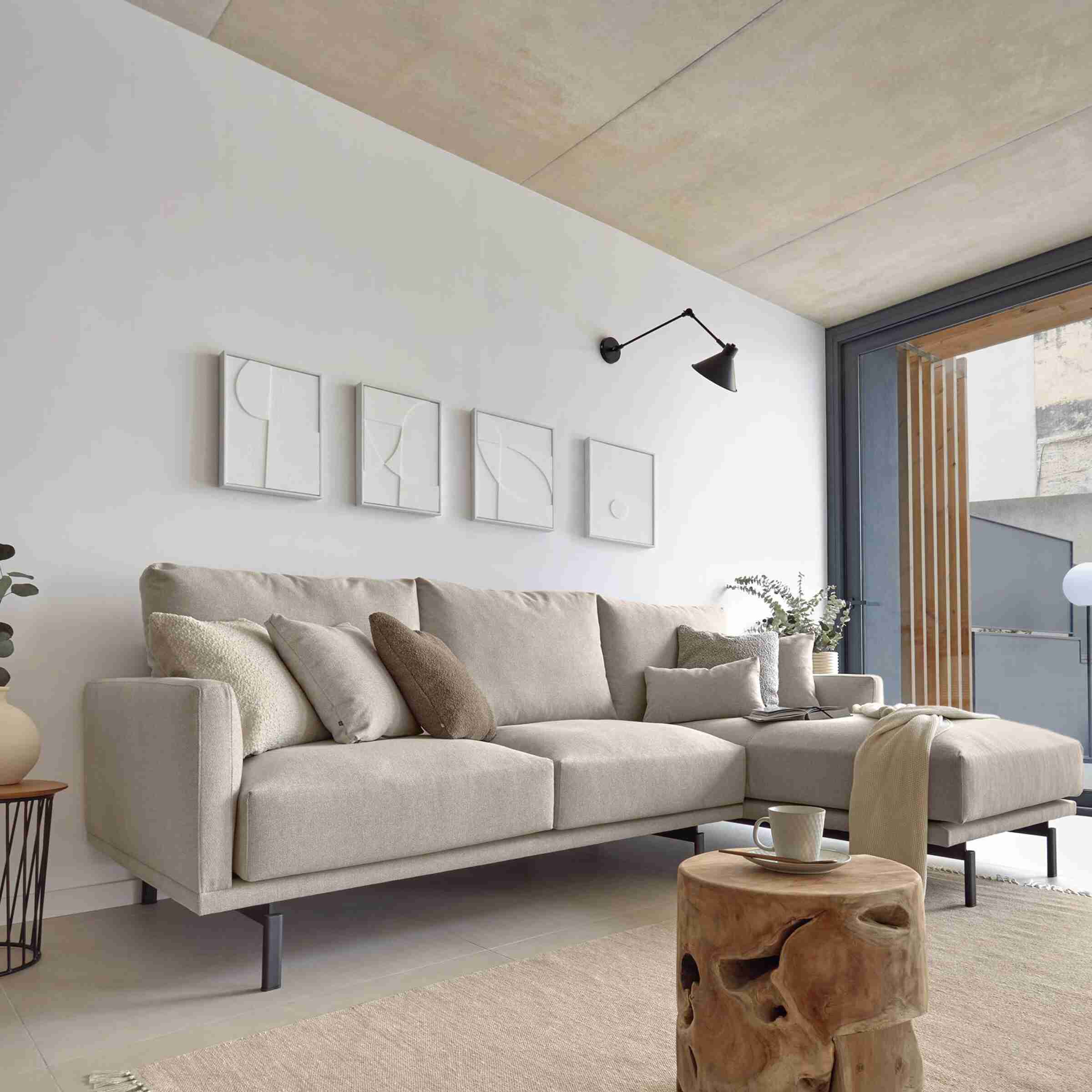 Kave Home 3-zits Loungebank 'Galene' Rechts, kleur Beige