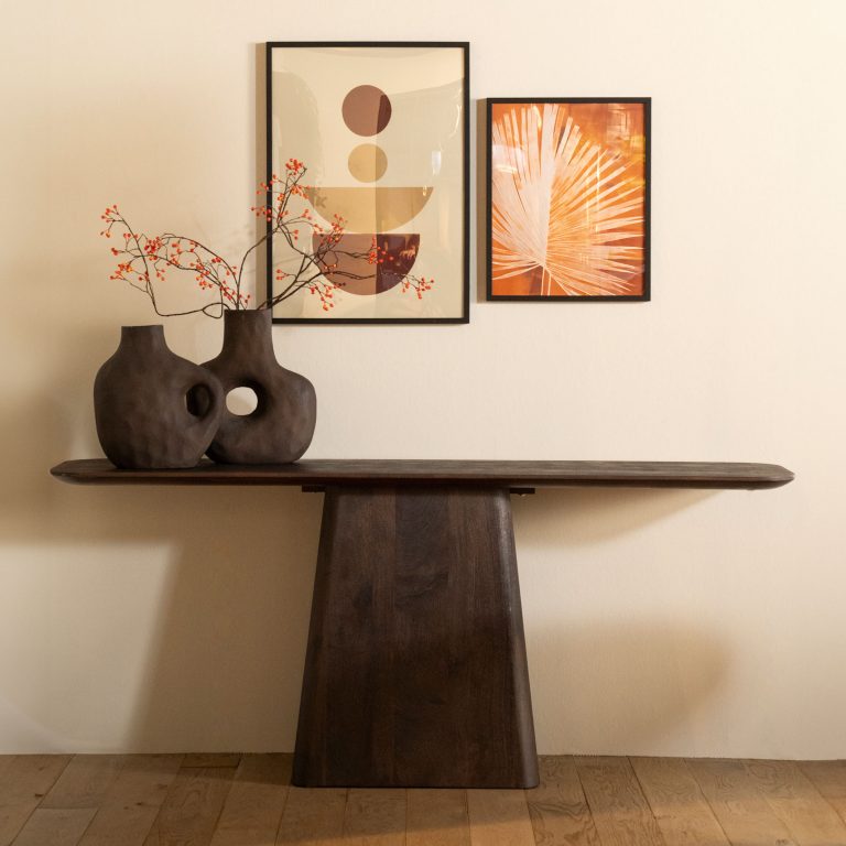 Eleonora Sidetable 'Aron' Mangohout, 180cm, kleur Bruin