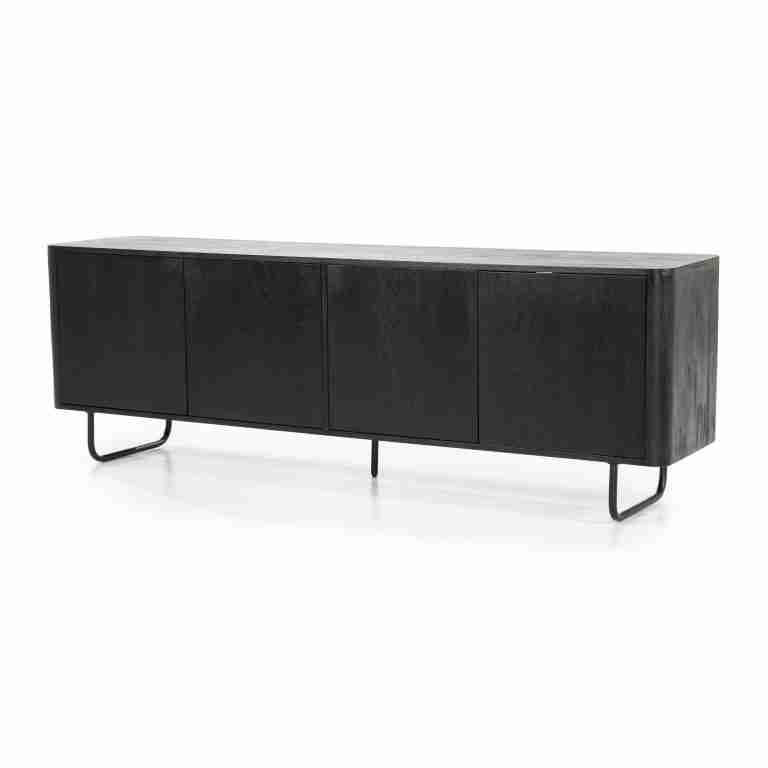 Eleonora TV-meubel 'James' Mangohout, 180cm, kleur Zwart